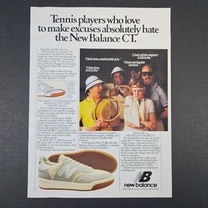 1983 New Balance CT 600 Tennis Shoes Sneakers Vintage Print Ad Boston MA Running